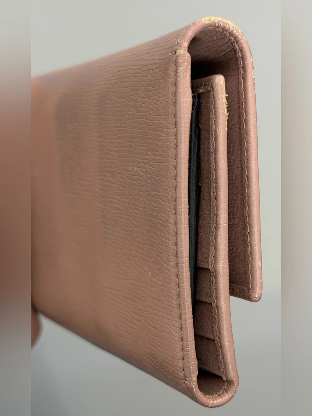 Gucci Old Rose Leather Interlocking G Continental Wallet